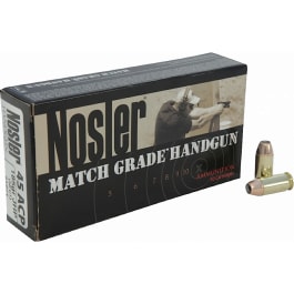 Nosler 51271 Match Grade 45 ACP Jacketed Hollow Point 185 GR - 50rd Box