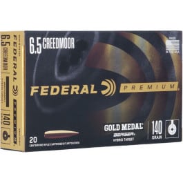 Federal GM65CRDBH2 Premium Gold Medal 6.5 Creedmoor <em>140 gr</em> Berger Hybrid Target - 20rd Box
