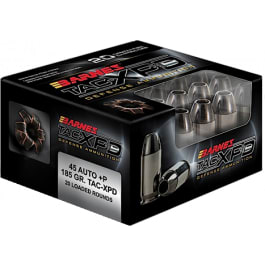 Barnes Bullets Barnes Bullets 21555 TAC-XPD 45 ACP +P 185 gr Barnes TAC-XP Lead Free - 20rd Box