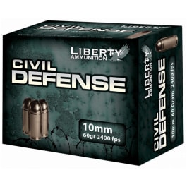 Liberty Ammunition LACD10032 Civil Defense 10mm 60 GR Hollow Point 20 Bx - 20rd Box