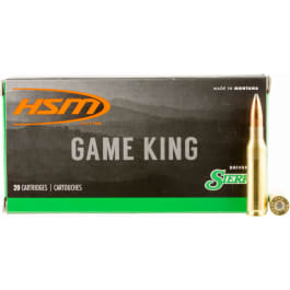 Hunting Shack HSM Game King 7mm-08 Rem 160gr Spitzer Boat Tail SBT Brass Case Ammunition 20 Rounds