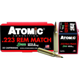 Atomic Ammunition Atomic 00452 Match .223/5.56 NATO 77 GR Tipped MatchKing - 50rd Box