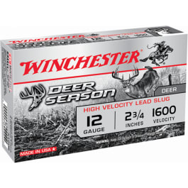 Winchester Ammo X12DS Deer Season 12GA 2.75" 1-1/4oz Slug Shot - 5sh Box