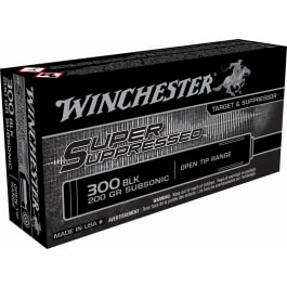 Winchester Ammo SUP300BLK Super Suppressed 300 AAC Blackout/Whisper (7.62x35mm) 200 GR Full Metal Jacket OT - 20rd Box