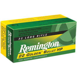 Remington Remington Ammunition 21008 Golden Bullet 22 LR 36 gr Plated Hollow Point - 50rd Box