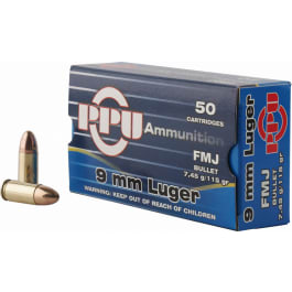 Prvi Partizan PPU PPH9F1 Handgun 9mm Luger 115 GR Full Metal Jacket - 50rd Box