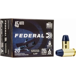 Federal Federal S45SJT2 Syntech Defense 45 ACP 205 gr Segmented Jacketed Hollow Point (SJHP) - 50rd Box