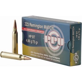 PPU PPM2232 Match .223/5.56 NATO 75 GR Hollow Point Boat Tail - 20rd Box