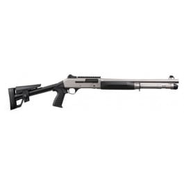 Panzer Arms M4 Marine Grade Tactical Semi-Auto Shotgun 18.5" Barrel 12GA 3" 5 Rd, Piston Driven, Nickel Finish W/ Fixed Skeletonized Stock- PAM4MTSFSS