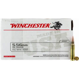 Winchester Ammo WM193150 USA 5.56x45mm NATO 55 gr Full Metal Jacket (FMJ) (Value Pack), Brass, Boxer, Non-Corrosive Reloadable - 150 Round Box
