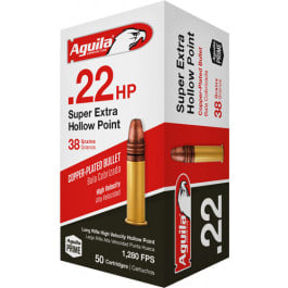 Aguila 1B220335 Standard High Velocity 22 Long Rifle (LR) Ammunition, 38 GR Hollow Point - 2000 Round Case