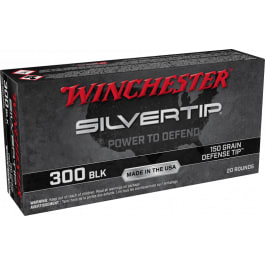 Winchester Winchester Ammo W300ST Silvertip 300 Blackout 150 gr Defense Tip - 20rd Box