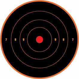 EZ-Aim 15316 Splash Reactive Target Self-Adhesive Paper Black/Orange 8" Bullseye Includes Pasters 6 Pack