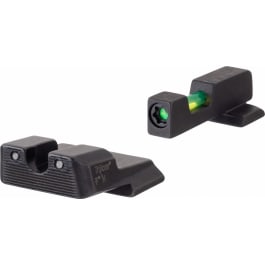 <em>Trijicon</em> 601108 DI Night Sight Set S&W M&P,M&P 2.0, SD9/40 VE Tritium/Fiber Optic Green Front,  Green Rear Black Frame