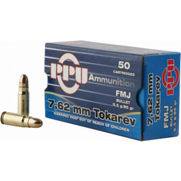 PPU PPH7TF Handgun 7.62x25mm Tokarev 85 GR Full Metal Jacket - 50rd Box