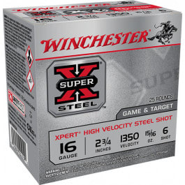 Winchester Winchester Ammo WE16GT6A Super X Xpert High Velocity 16 Gauge 2.75" 15/16 oz 6 Shot - 25SH Box