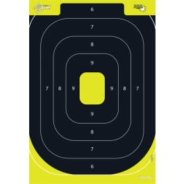 EZ-Aim 15372 Splash Reactive <em>Target</em> <em>IPSC</em> Silhouette Paper Hanging 12.50" W X 18.25" H Black/Yellow 8 Per Pkg