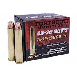 Fort Scott Munitions 4570-300-SCV1 Tumble Upon Impact (TUI) 45-70 Gov 300 gr Solid Copper Spun - 20rd Box