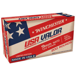Winchester Winchester Ammo USA9NATOW USA Valor 9mm NATO 124 gr Full Metal Jacket (FMJ) - 200rd Box