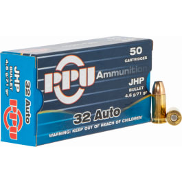 PPU PPD32A Defense 32 ACP 71 gr Jacketed Hollow Point (JHP) - 50rd Box