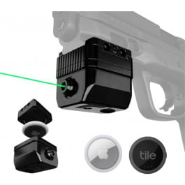 GunTag GT-7 Laser Sight, Air Tag/Tile Sticker Tracking Device, <5mw Green Laser, Universal Picatinny Rail, Ambidextrous, Rechargeable Battery, Black 