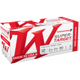 Winchester Winchester Ammo TRGTL128VP Super Target Xtra-Lite Target Load 12GA 2.75" 1oz #8 Shot Value Pk - 100SH Box