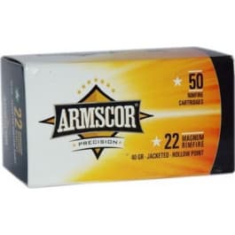 Armscor Armscor Ammo .22WMR 40GR. Jacketed Hollow Point 50-PACK - 50rd Box