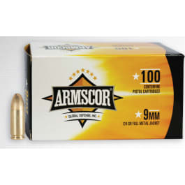 Armscor Armscor Ammo 9mm Luger 124GR FMJ Value Pack 100 Round Pack - 100rd Box