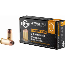 Prvi Partizan PPU PPD9M Defense 9x18 Makarov 93 gr Jacketed Hollow Point (JHP) - 50rd Box