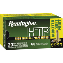 Remington Remington Ammunition 23002 HTP 44 Rem Mag 240 gr Jacketed Soft Point (JSP) - 20rd Box