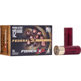 Federal Federal Premium Force X2 Shorty 12 Gauge 1.75" 6 Pellets 00 Buckshot Copper-Plated Lead Case 10/Box