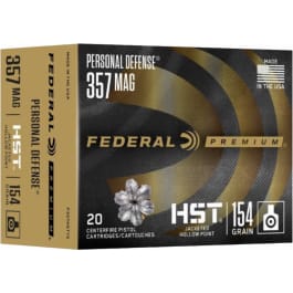 Federal P357HST1S Premium 357 Mag 154 GRJacketed Hollow Point (JHP) - 20rd Box