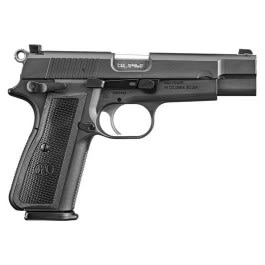 FN 66100256 High Power  9mm Luger  4.70" Barrel 17+1 , Textured Matte Black Steel Frame, Black Polymer Grip (Brown Grip Included)