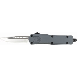 CobraTec <em>Knives</em> SGYFS-3DNS FS-3 2.75" OTF Plain D2 Steel Blade Gray Aluminum Handle Features Glass Breaker