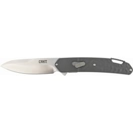 CRKT K540GXP Bona Fide 3.59" <em>Folding</em> Modified Drop Point Plain Satin D2 Steel Blade Black ADC12 Aluminum Handle