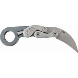 CRKT 4045 Provoke Compact 2.26" Folding Hawkbill Plain Stonewash D2 Steel Blade 6061 Aluminum Handle