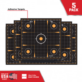 EZ-Aim 15314-10 EZ Aim Splash Paper Sight-In Grid Black/Orange 12" x 12" 10 Per Pkg