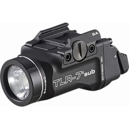 <em>Streamlight</em> 69404 <em>TLR</em>-7 SUB Ultra-Compact For Handgun Springfield Hellcat 500 Lumens Output White LED Light 140 Meters Beam Clamp Mount Black Anodized Aluminum