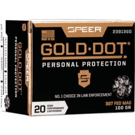 CCI Speer Ammo 23913GD Gold Dot Personal Protection 327 Federal Mag 100 gr Hollow Point (HP) - 20rd Box
