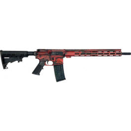 Great Lakes Firearms and Ammunition Great Lakes Firearms AR-15 Rifle, .223 Wylde 16" 4150 CRMOV Black Nitride Barrel, 15.25" M-LOK Rail, 7075 T6 Receiver, Battleworn Red Lipstick Cerakote Finish, GL15223 B-LRD