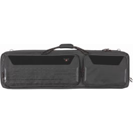 Tac Six 10832 Unit Tactical Rifle Case <em>46</em>" Black Holds 2 Rifles with Large Exterior Pockets & Padded Shoulder Strap