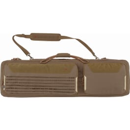 Tac Six 10833 Unit Tactical Rifle Case <em>46</em>" Coyote Holds 2 Rifles with Large Exterior Pockets & Padded Shoulder Strap