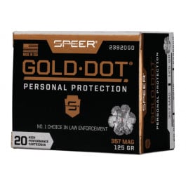 Speer Ammo 23920GD Gold Dot Personal Protection 357 Mag 125 gr Hollow Point (HP) - 20rd Box