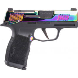Sig Sauer 365X Micro-Compact 9x19mm Semi-Automatic Optic Ready Pistol, Rainbow Titanium Slide, (2) 12 Round Magazines - 365X-9-RBT-MS