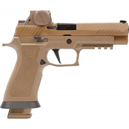 Sig Sauer M17 Semi-Automatic, Optic Ready, 9x19mm Pistol, 4.70" Barrel, (3) 21 Round Magazines, Sig ROMEOM17 Optic - Coyote PVD Finish - M17X-9-RX