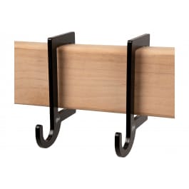 EZ-Aim 15571 Horizontal Gong Handing Hook Black Powder Coated Steel 2" Long 2 Hooks