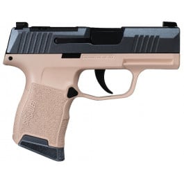 Sig Sauer/Shark Coast Tactical P365 9x19mm, Optic Ready, Compact "Peach Fuzz" Pistol - 3.1" Barrel, 10+1 Capacity, Pink Frame/Blue Slide - 300226040022
