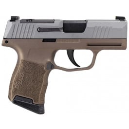 Sig Sauer/Shark Coast Tactical P365 9x19mm, Optic Ready, Compact "Northman" Pistol - 3.1" Barrel, 10+1 Capacity, Brown Frame/Grey Slide - 300230040008