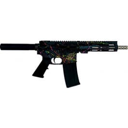 Great Lakes Firearms AR15 Pistol, .223 Wylde, 7.5" 416r Stainless Steel Barrel, 7.125" M-LOK Rail, Pistol Buffer Tube, Saved By The Splatter Black Cerakote Finish- GL15223SSP S-BLK