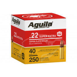 Aguila Aguila 1B221100 Super Extra High Velocity 22 LR 40 gr Copper-Plated Solid Point (Bulk) - 250rd Box